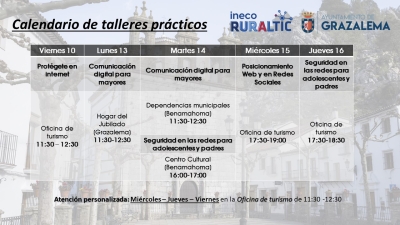 Calendario de talleres Programa &#039;Rural TIC&#039;